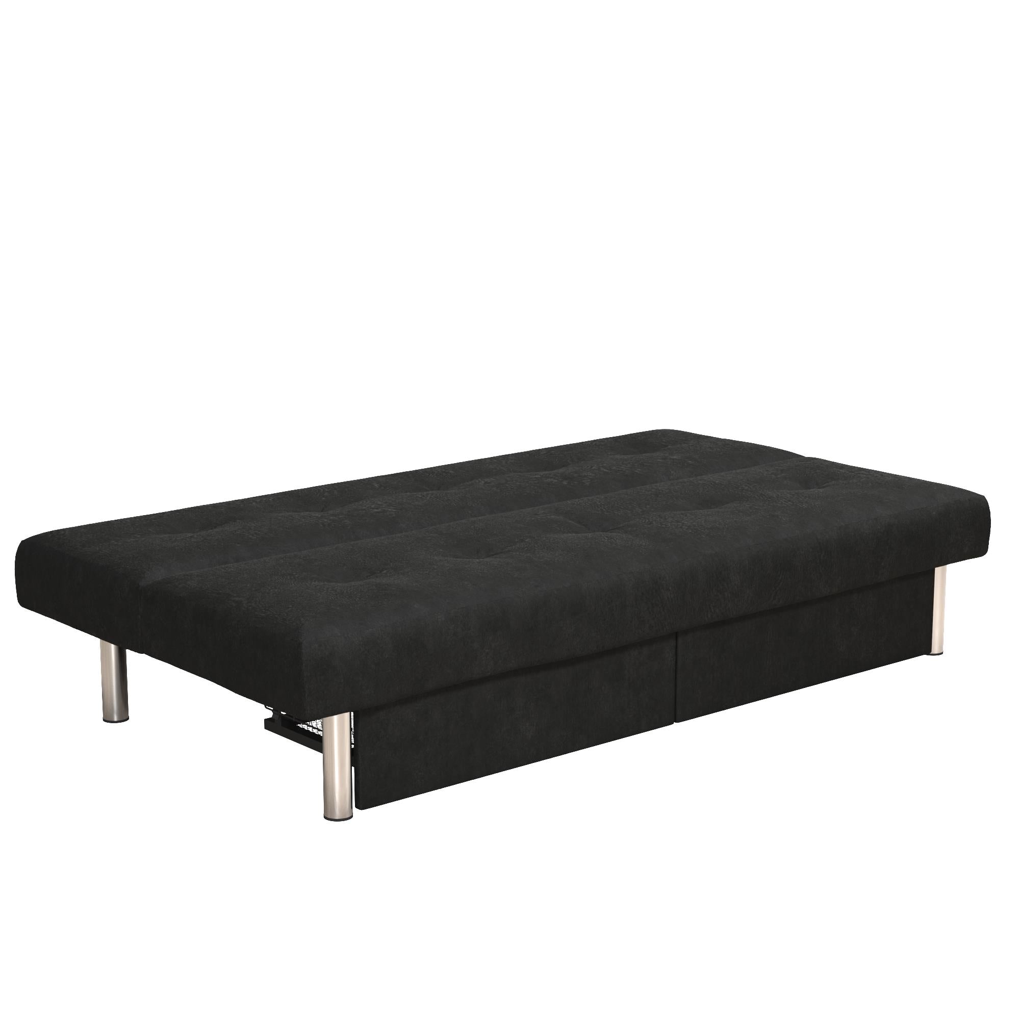 DHP Sola Futon Sofa Bed with Storage - Black