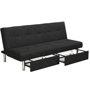 DHP Sola Futon Sofa Bed with Storage - Black