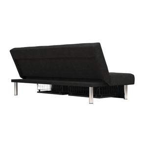 DHP Sola Futon Sofa Bed with Storage - Black