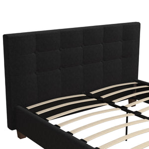 DHP Rose Upholstered Bed Frame - Black - Full