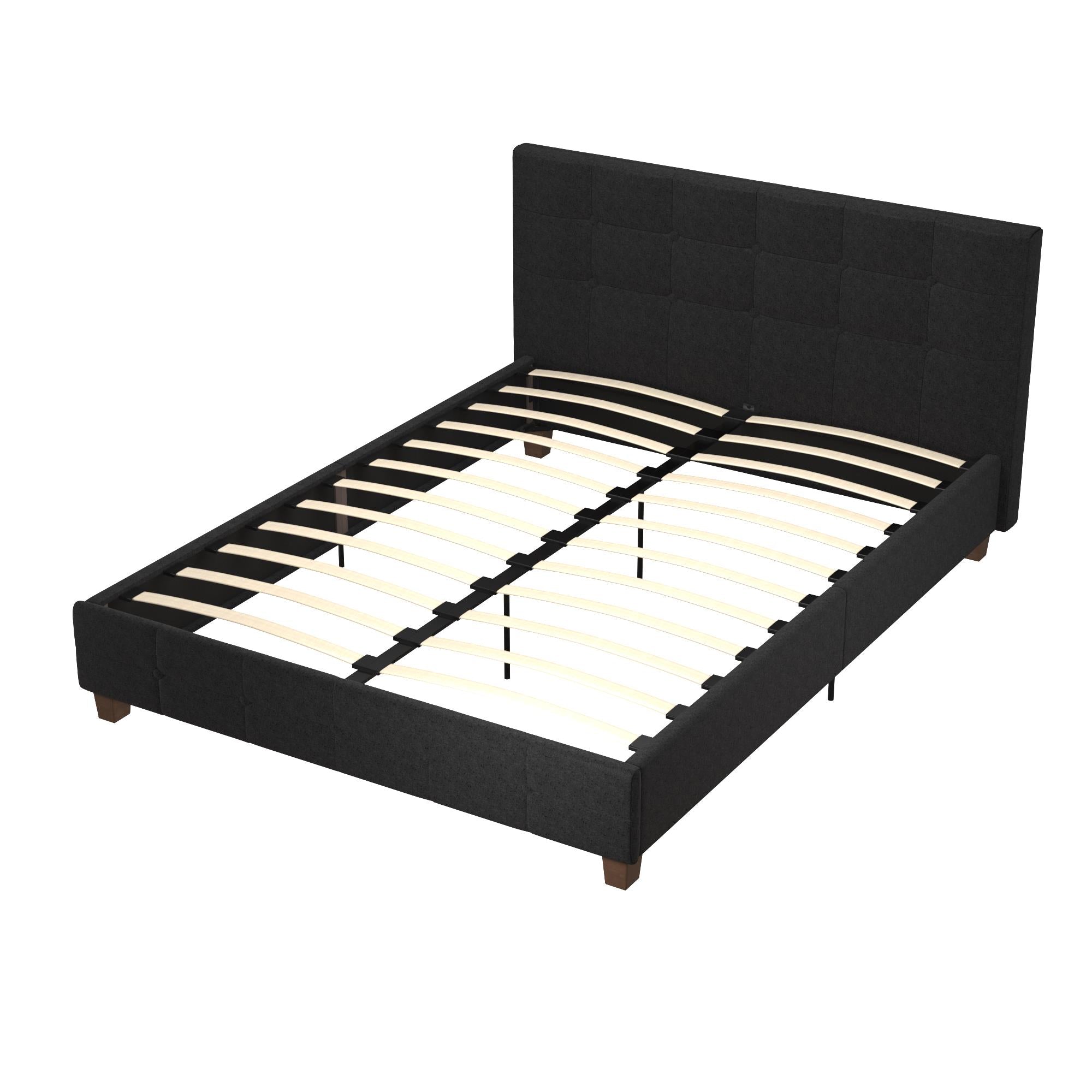DHP Rose Upholstered Bed Frame - Black - Full