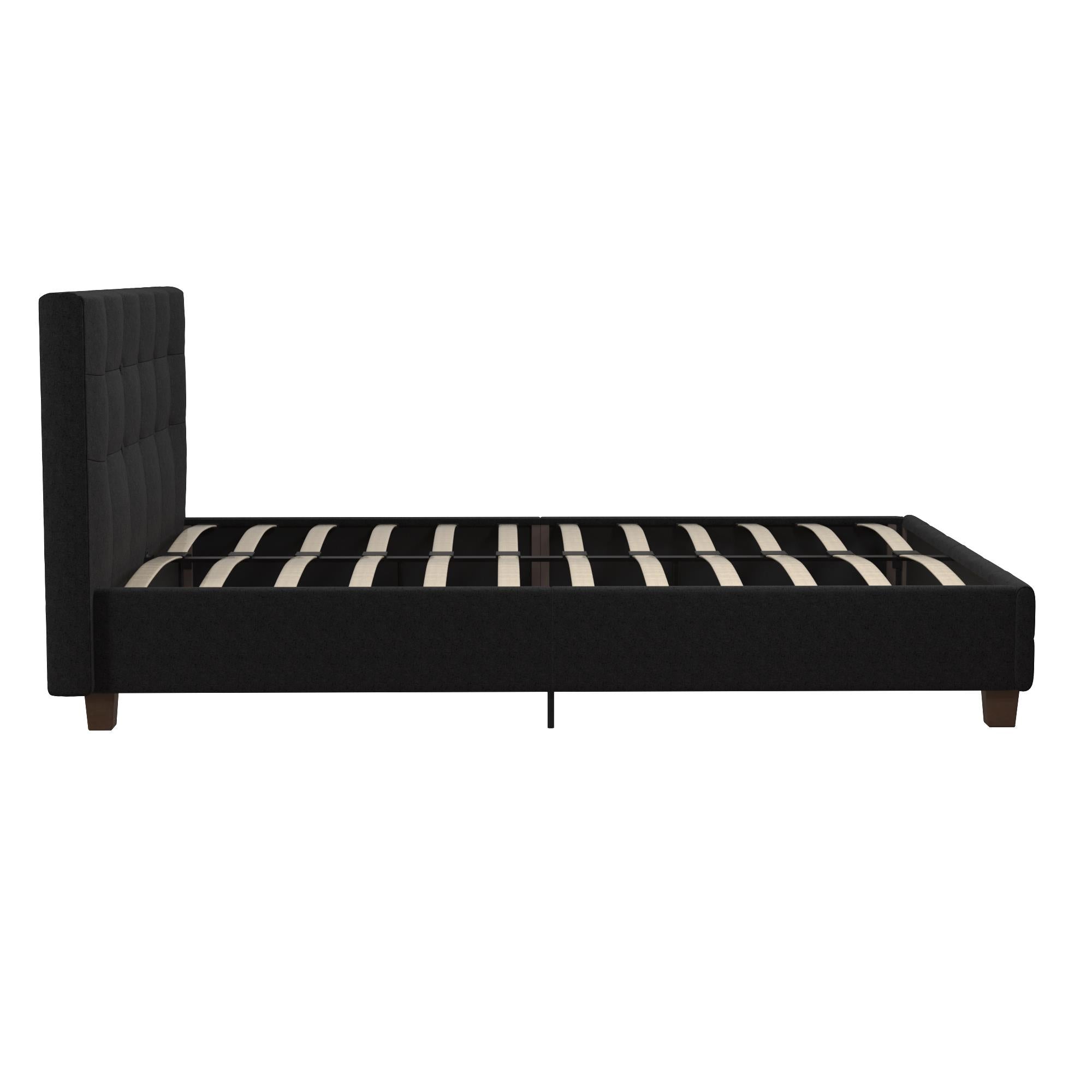 DHP Rose Upholstered Bed Frame - Black - Queen