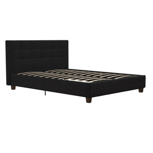 DHP Rose Upholstered Bed Frame - Black - Queen