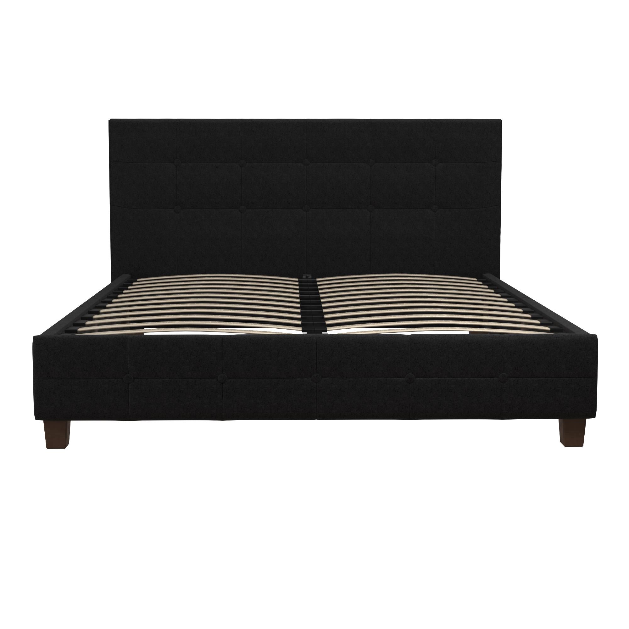 DHP Rose Upholstered Bed Frame - Black - Queen