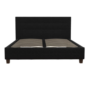 DHP Rose Upholstered Bed Frame - Black - Queen