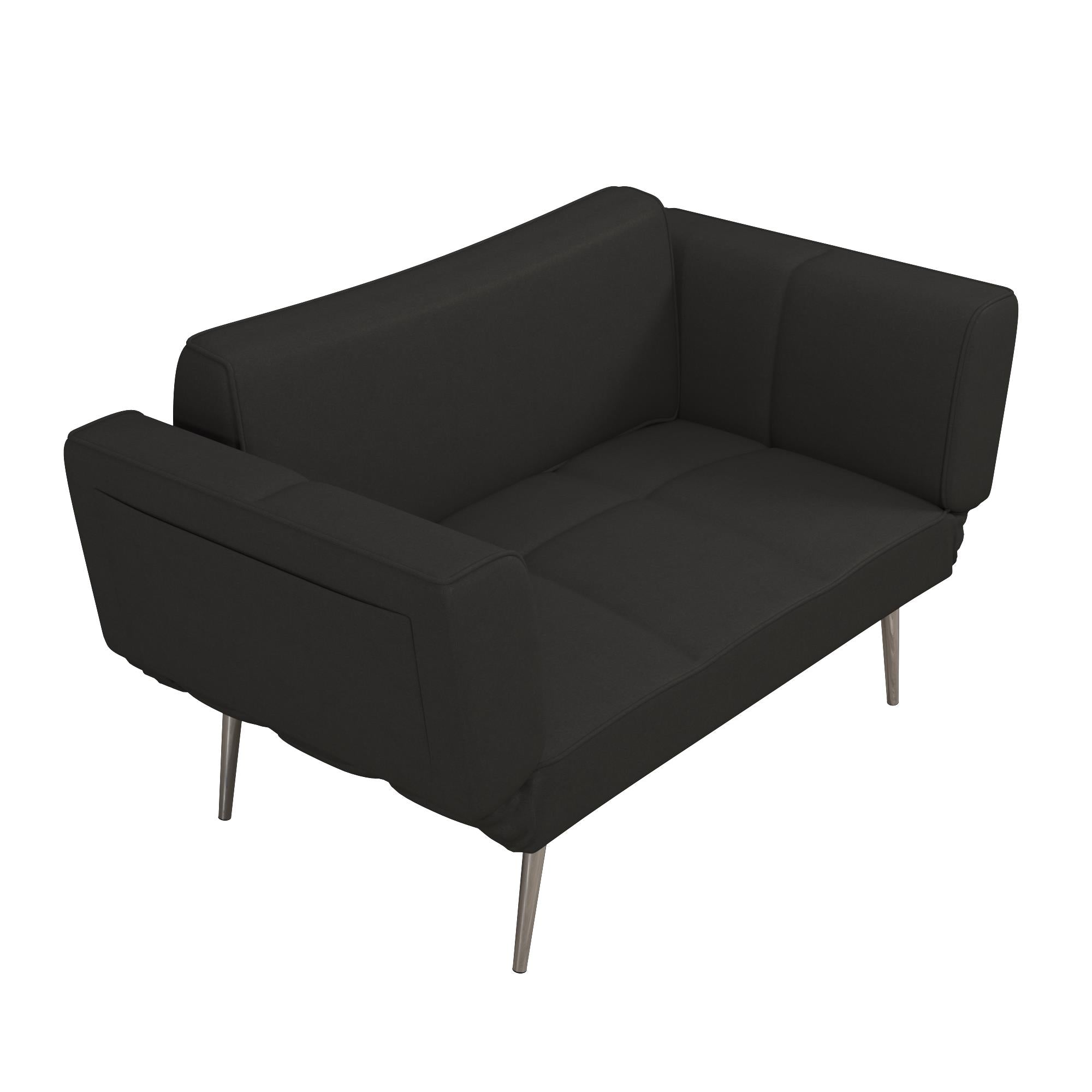 DHP Euro Futon with Magazine Storage - Black