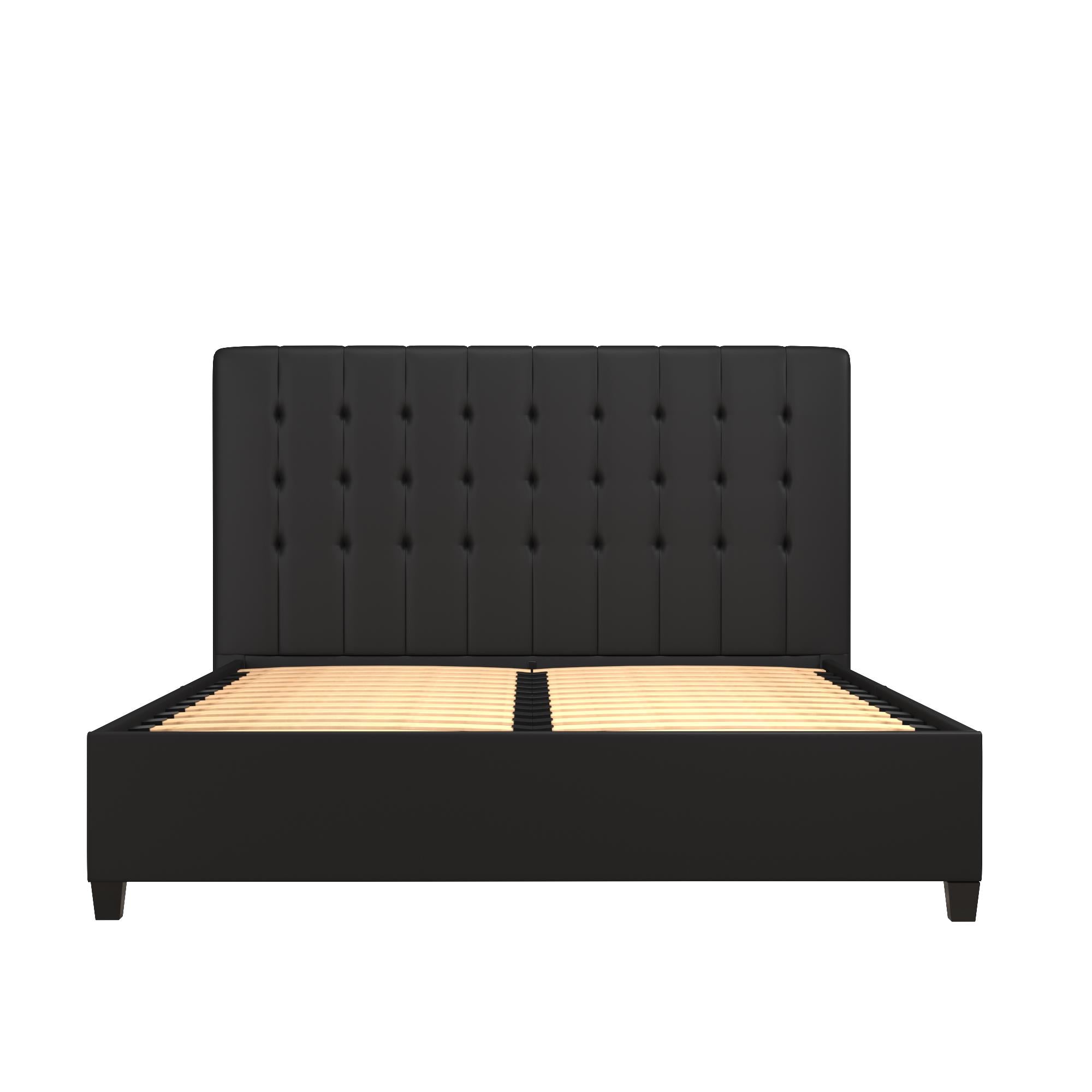DHP Emily Upholstered Bed - Black Faux Leather - Full