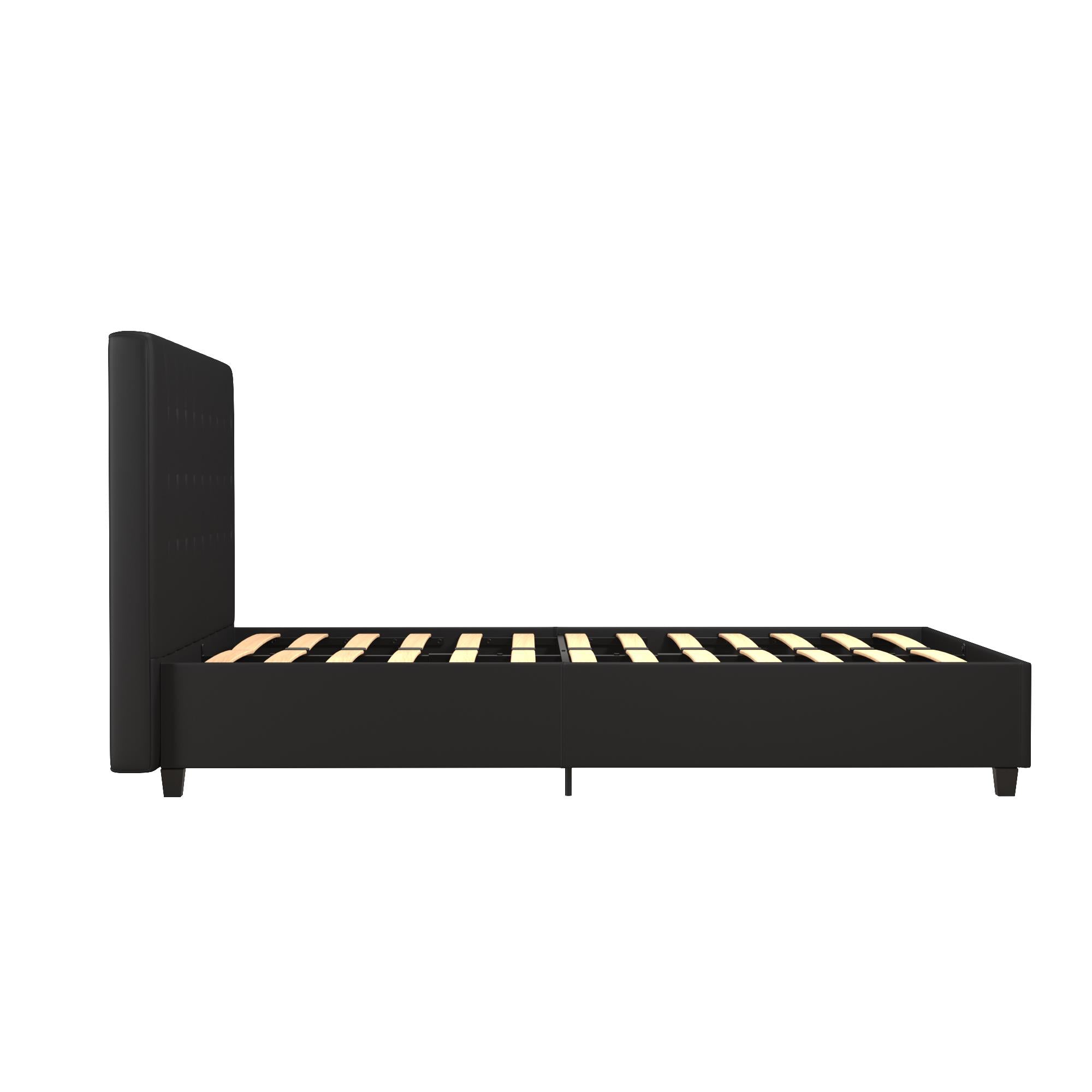 DHP Emily Upholstered Bed - Black Faux Leather - Full