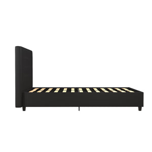 DHP Emily Upholstered Bed - Black Faux Leather - Full