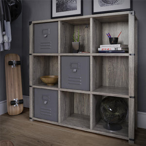 Nova 9 Cube Storage Bookcase - Grey Oak - Gray Oak