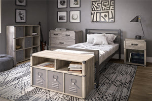 Nova 1 Drawer Storage Nightstand, Gray Oak - Gray Oak