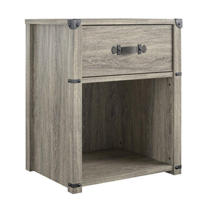Nova 1 Drawer Storage Nightstand, Gray Oak - Gray Oak