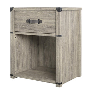 Nova 1 Drawer Storage Nightstand, Gray Oak - Gray Oak