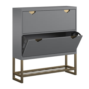 CosmoLiving Brielle Entryway Shoe Storage - Graphite Grey