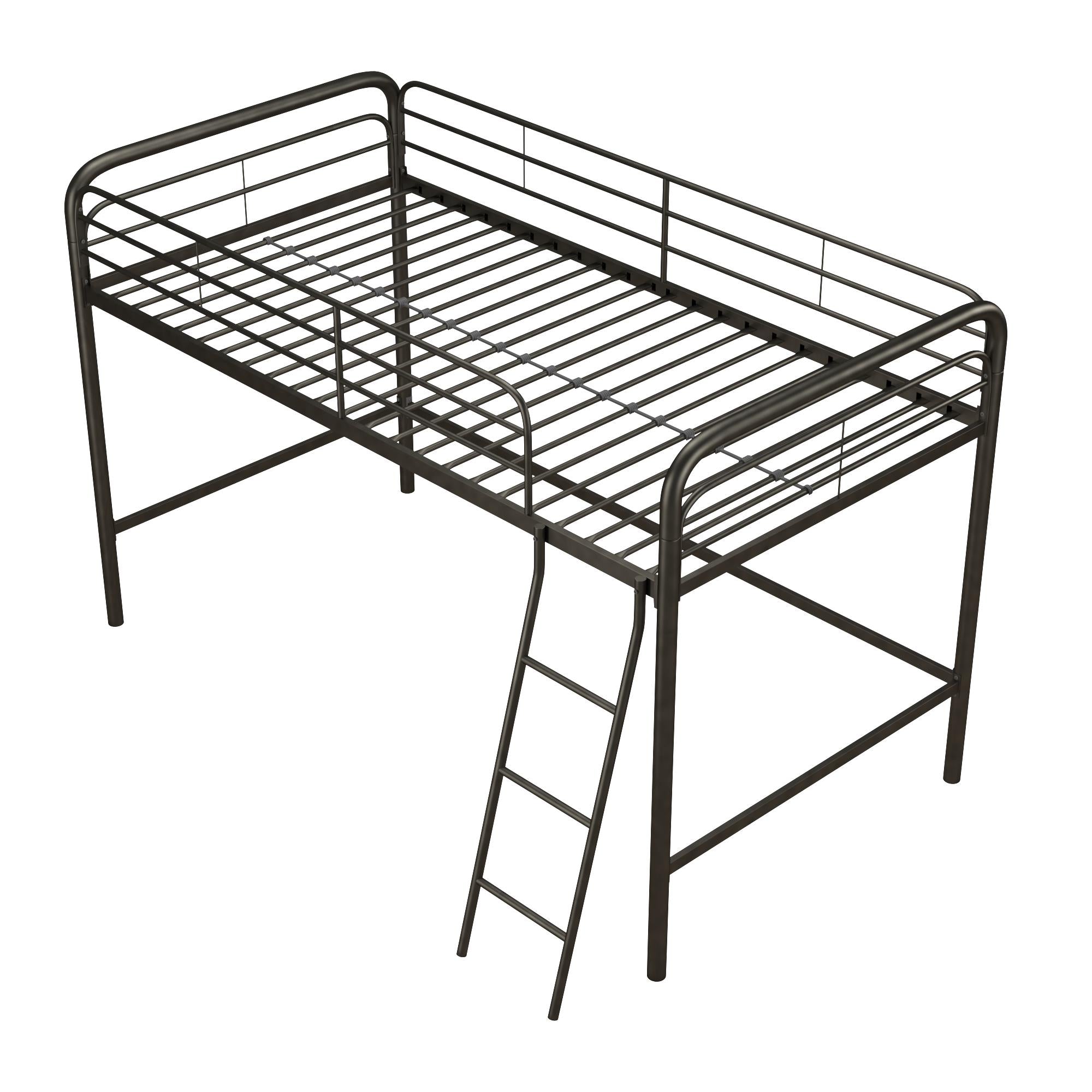 DHP Jett Kids' Low Loft Bed - Black - Twin