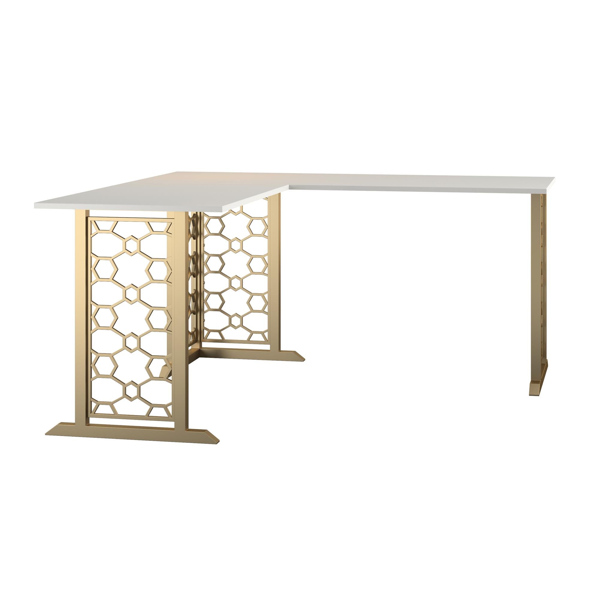 CosmoLiving Ella L Desk - White