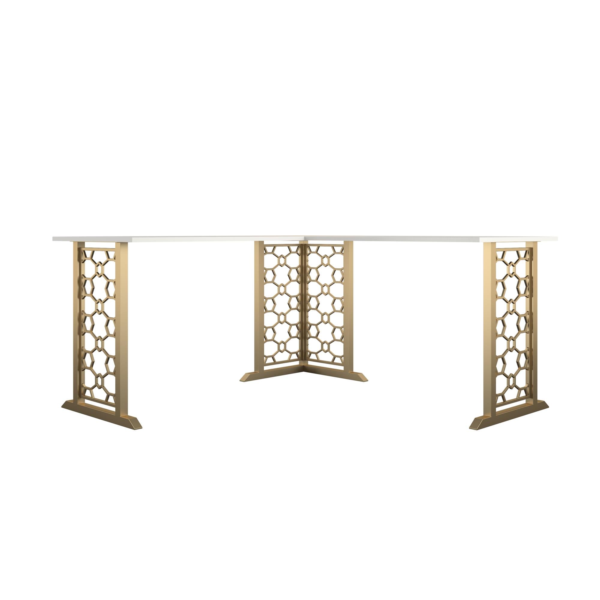 CosmoLiving Ella L Desk - White