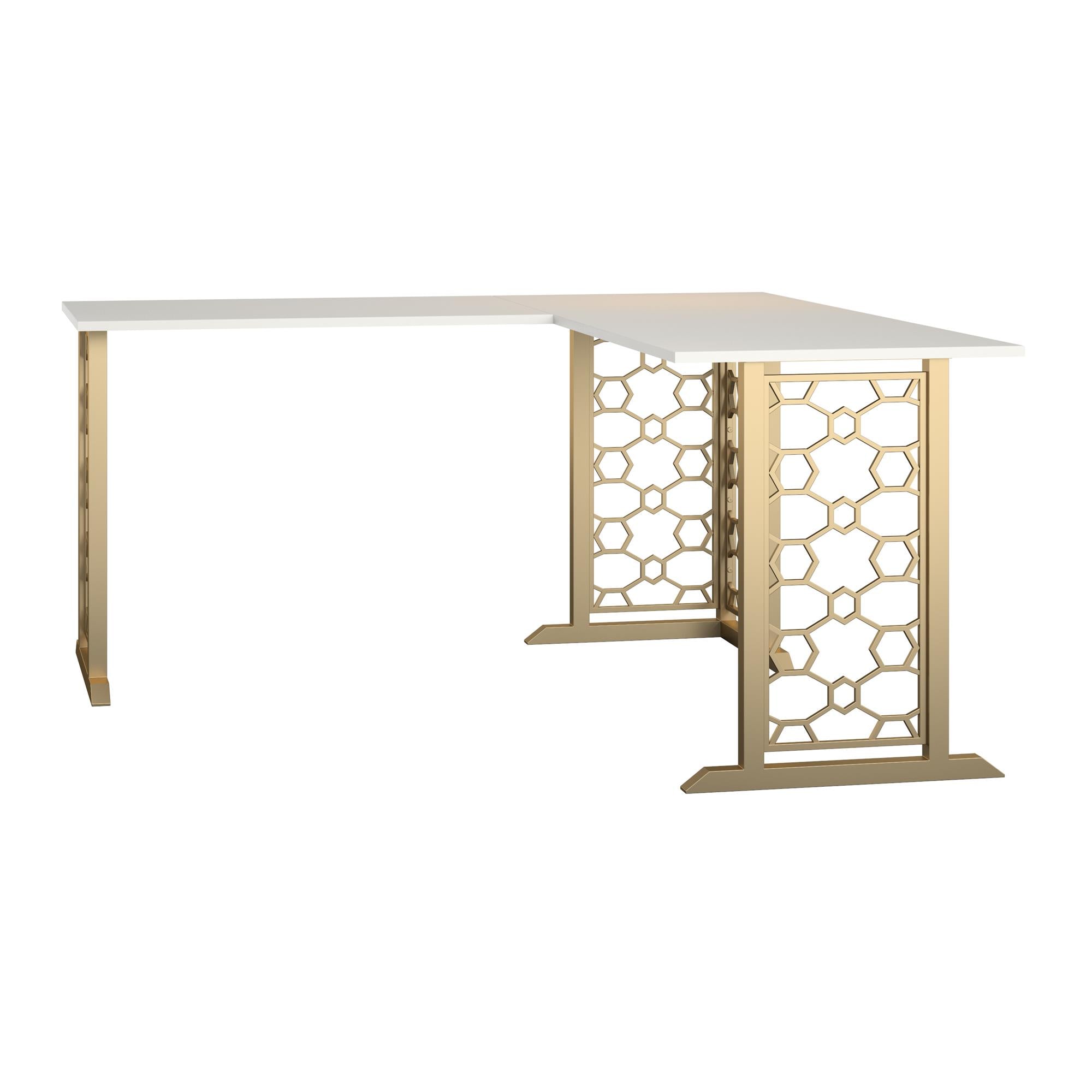 CosmoLiving Ella L Desk - White