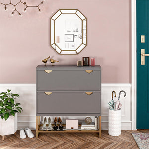 CosmoLiving Brielle Entryway Shoe Storage - Graphite Grey