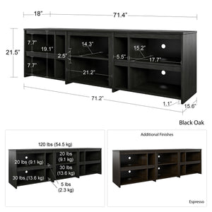 Ameriwood Home Miles TV Stand for TVs up to 70" - Black Oak