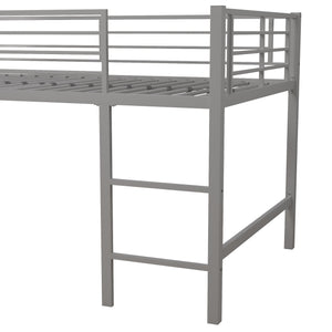 DHP Laurie Kids' Low Loft Bed with Slide - Silver / Red - Twin