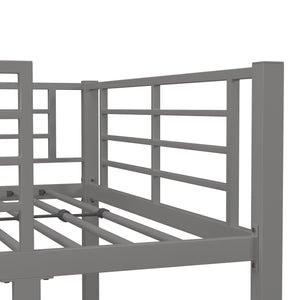 DHP Laurie Kids' Low Loft Bed with Slide - Silver / Red - Twin