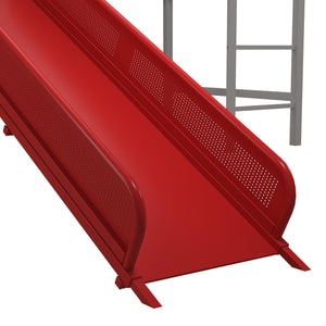 DHP Laurie Kids' Low Loft Bed with Slide - Silver / Red - Twin