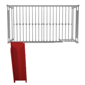 DHP Laurie Kids' Low Loft Bed with Slide - Silver / Red - Twin