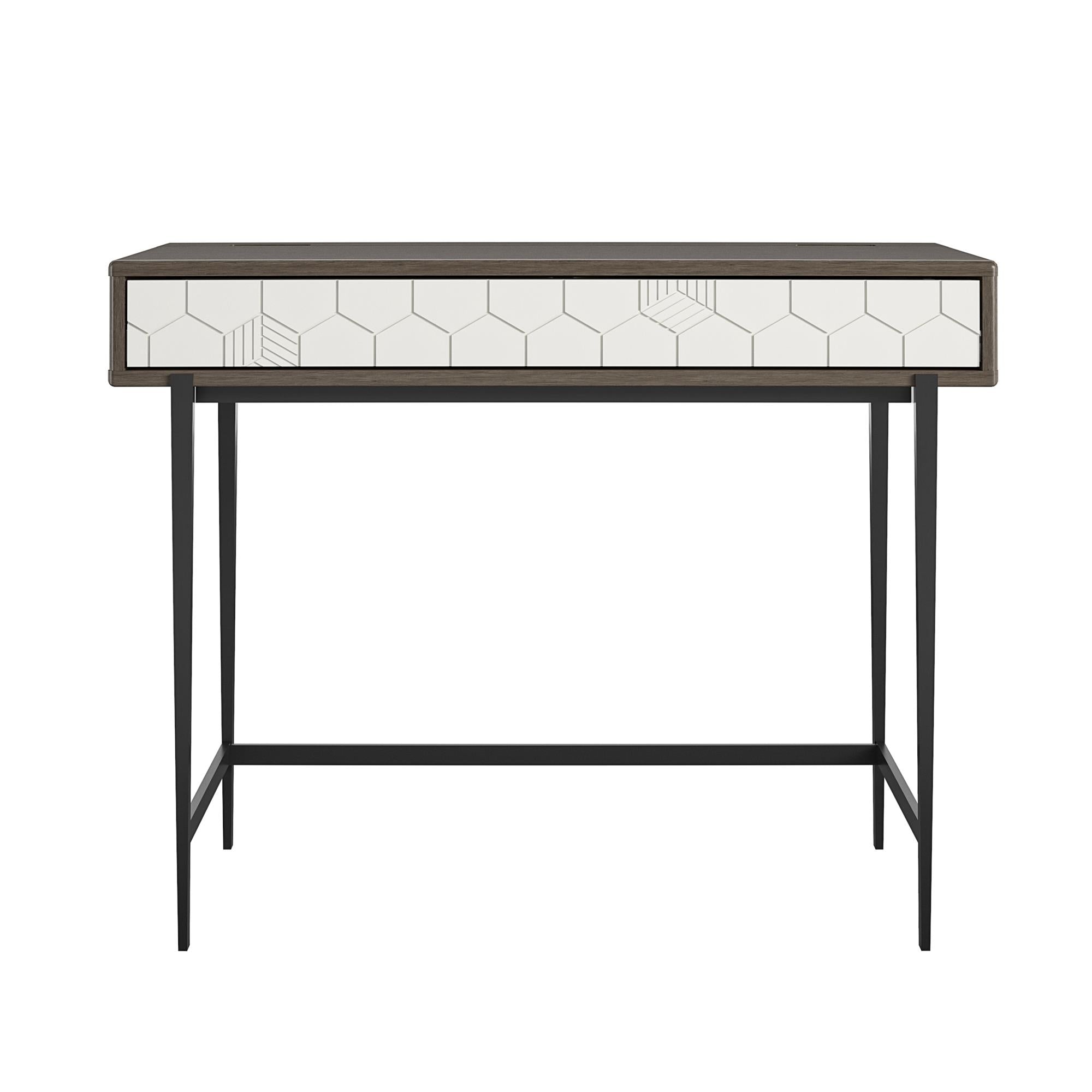 CosmoLiving Olivia Computer Desk - Gray (Wood Grain)