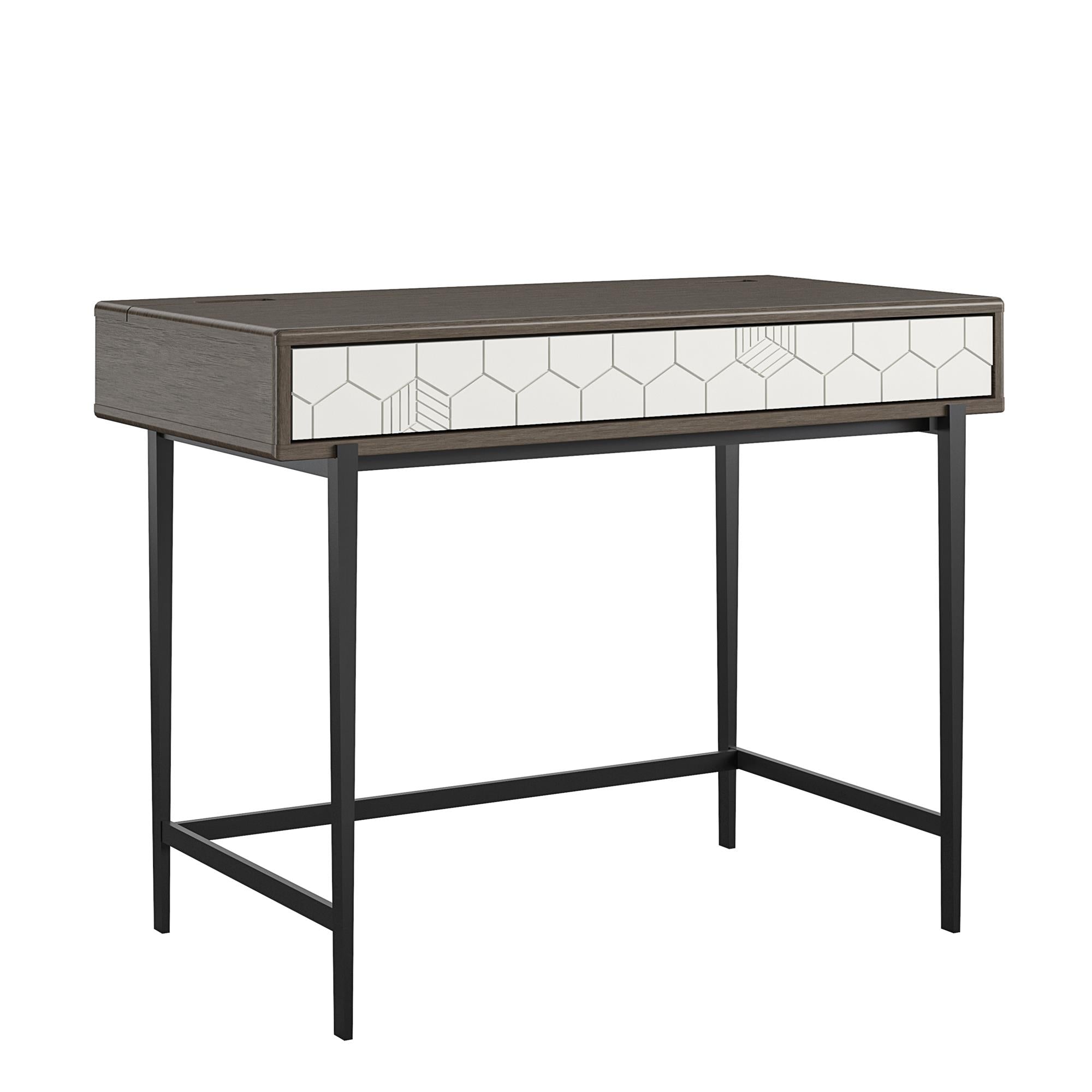 CosmoLiving Olivia Computer Desk - Gray (Wood Grain)