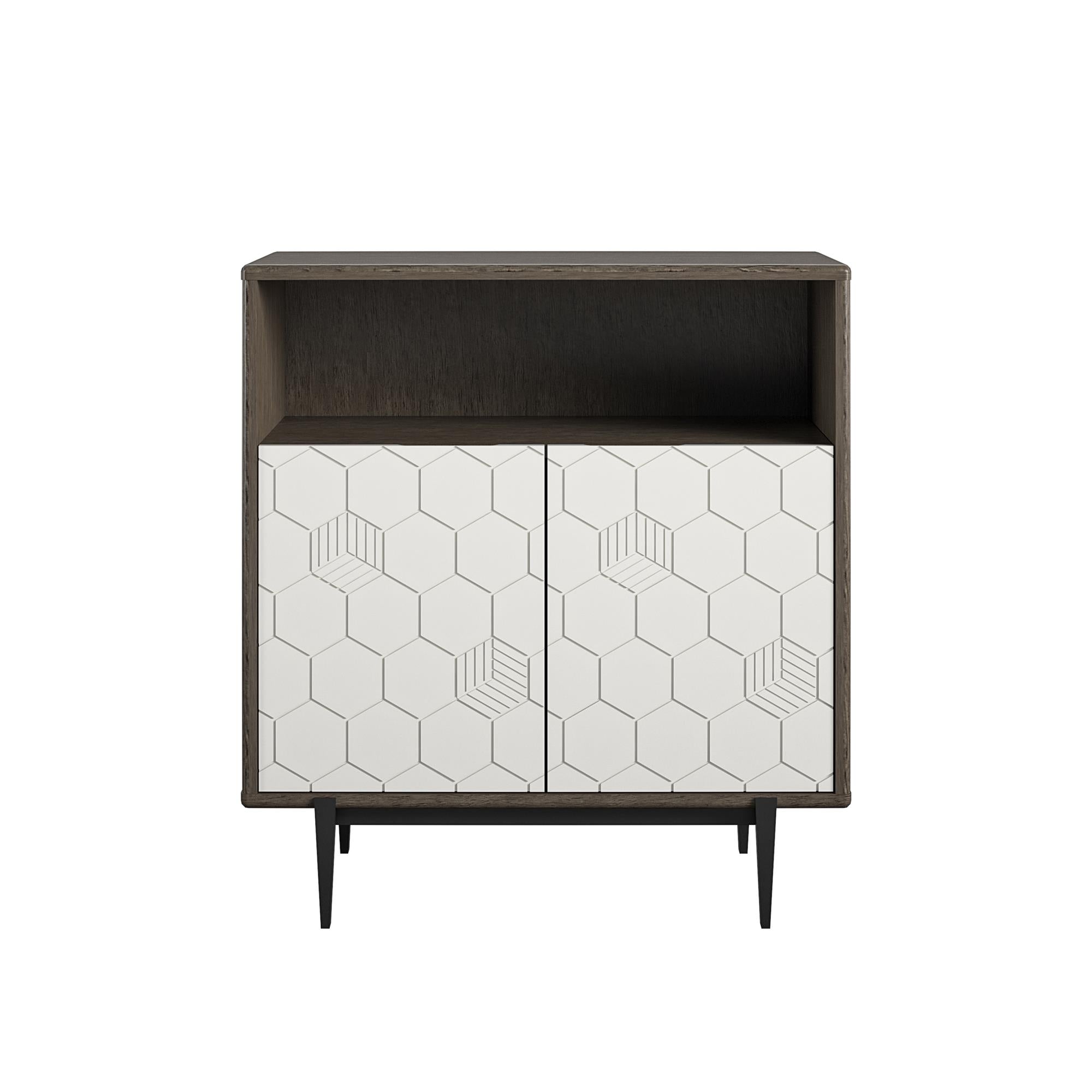 CosmoLiving Olivia Storage Cabinet - Gray (Wood Grain)