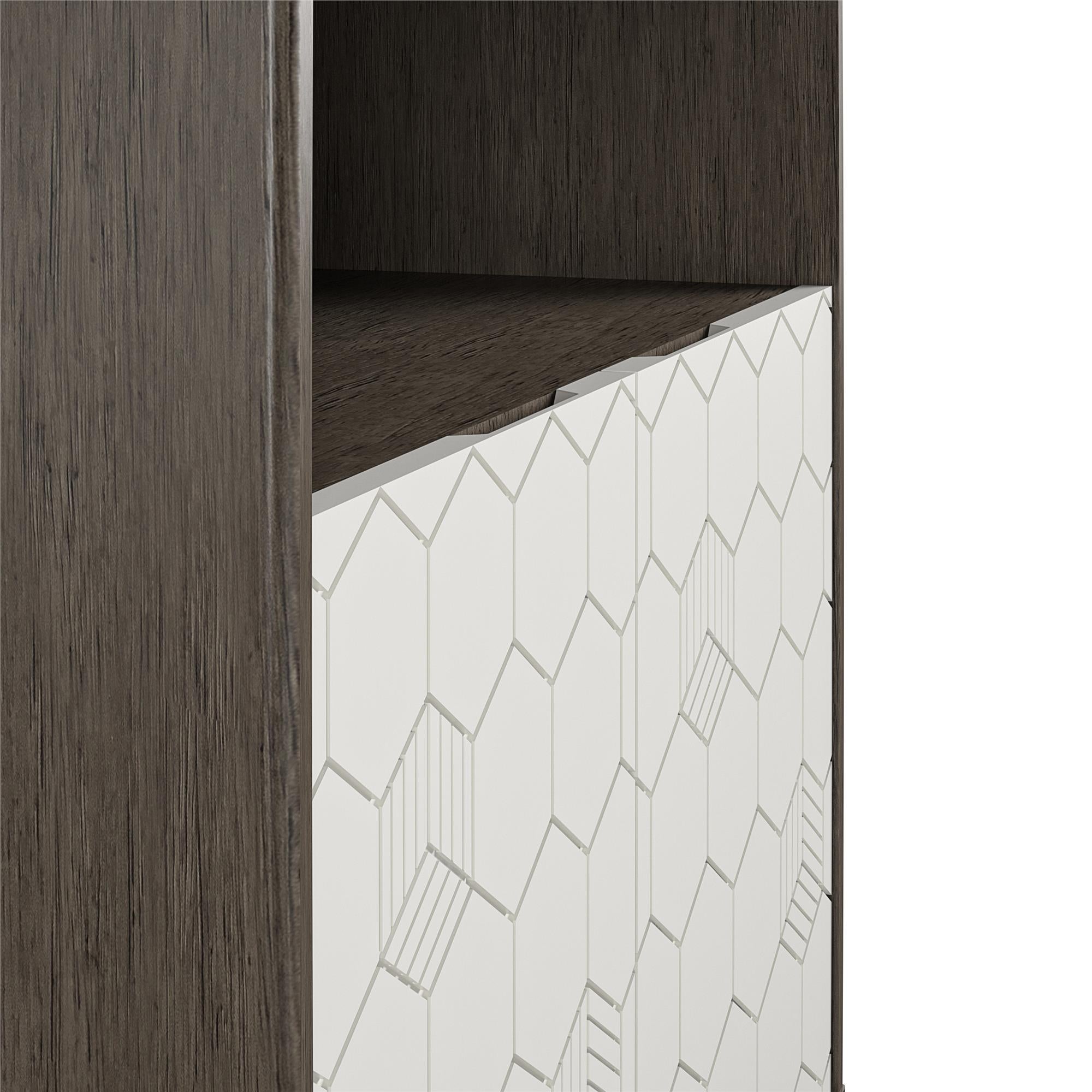 CosmoLiving Olivia Storage Cabinet - Gray (Wood Grain)