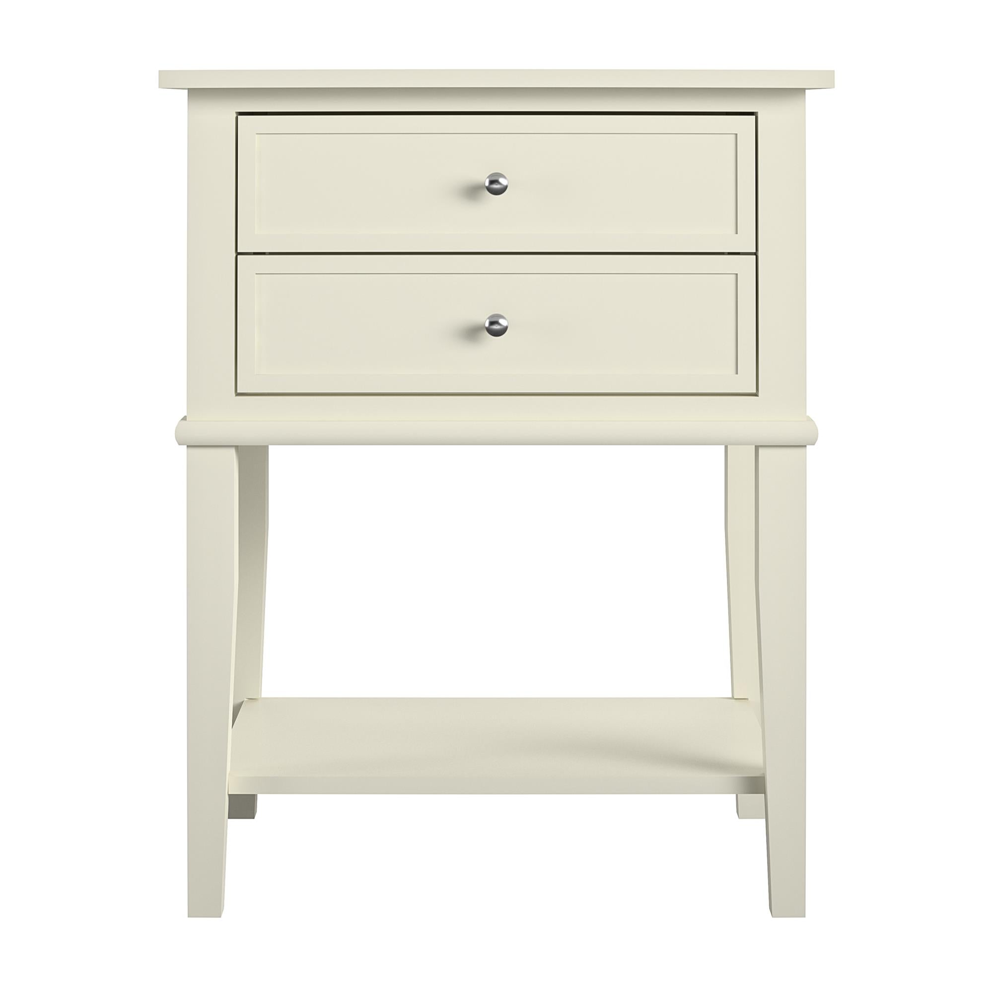 Ameriwood Home Franklin Accent Table with 2 Drawers - White