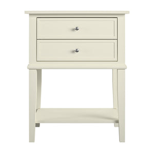 Ameriwood Home Franklin Accent Table with 2 Drawers - White