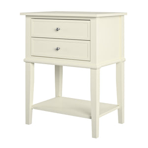 Ameriwood Home Franklin Accent Table with 2 Drawers - White