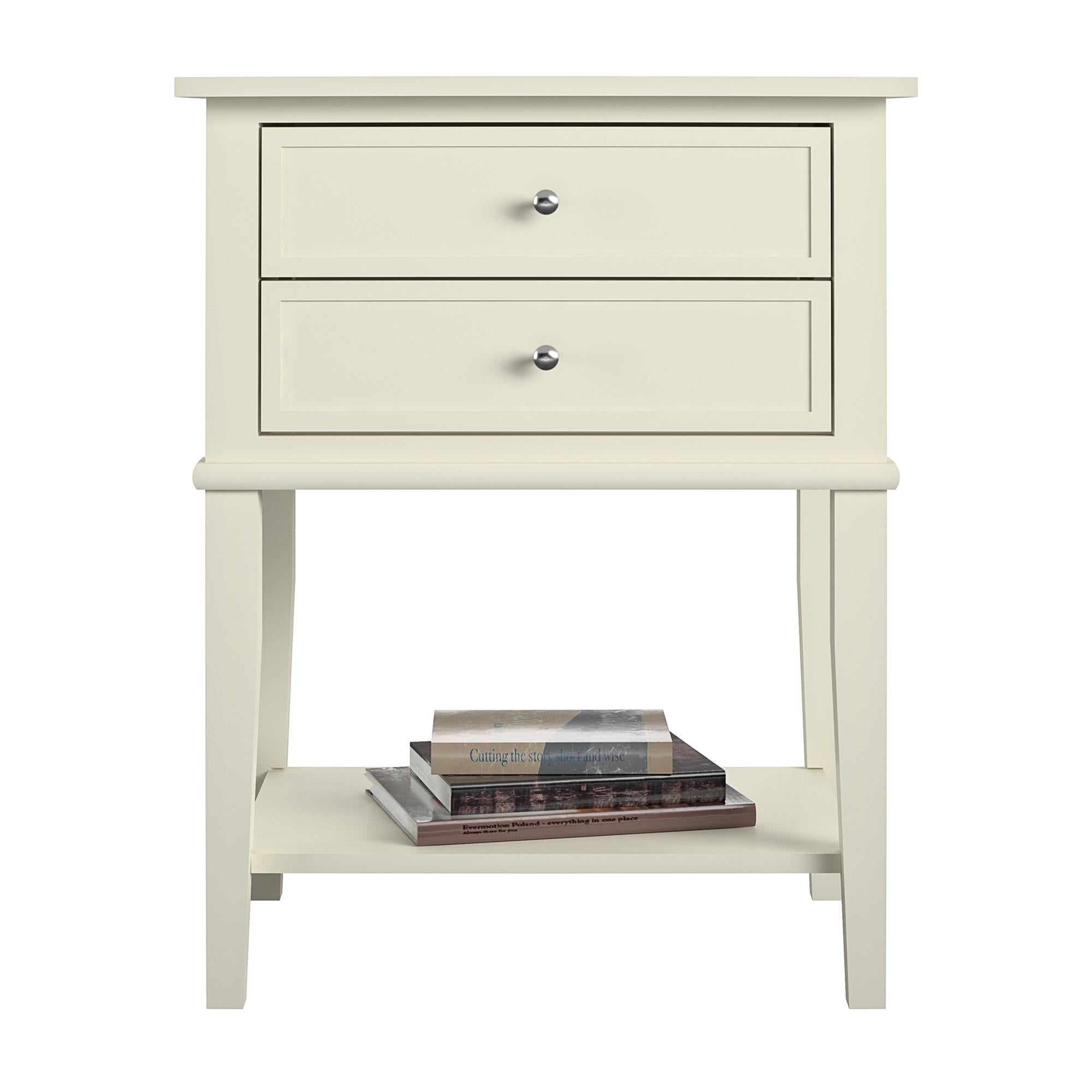 Ameriwood Home Franklin Accent Table with 2 Drawers - White