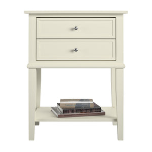 Ameriwood Home Franklin Accent Table with 2 Drawers - White