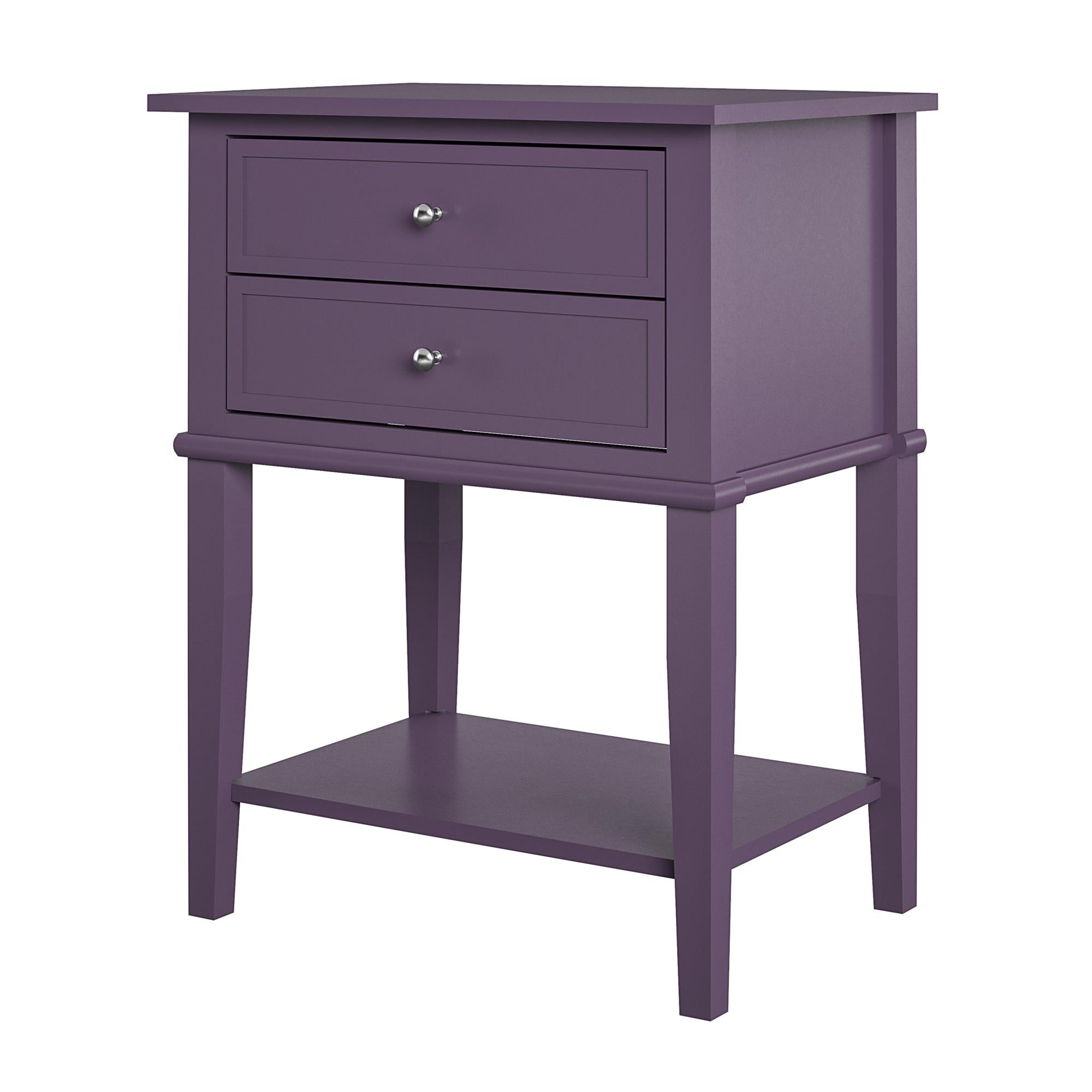 Ameriwood Home Franklin Accent Table with 2 Drawers - Purple