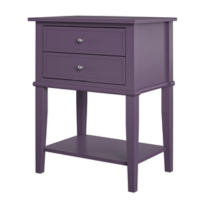 Ameriwood Home Franklin Accent Table with 2 Drawers - Purple