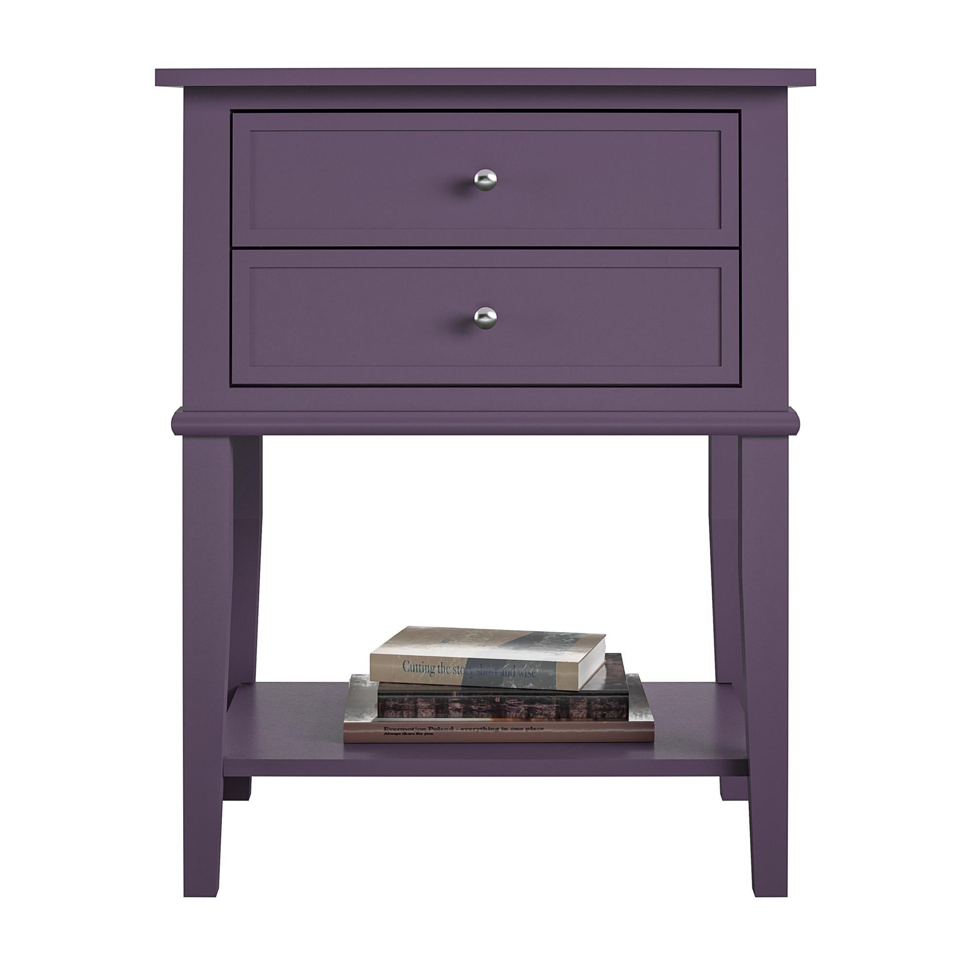 Ameriwood Home Franklin Accent Table with 2 Drawers - Purple