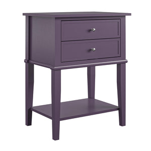 Ameriwood Home Franklin Accent Table with 2 Drawers - Purple