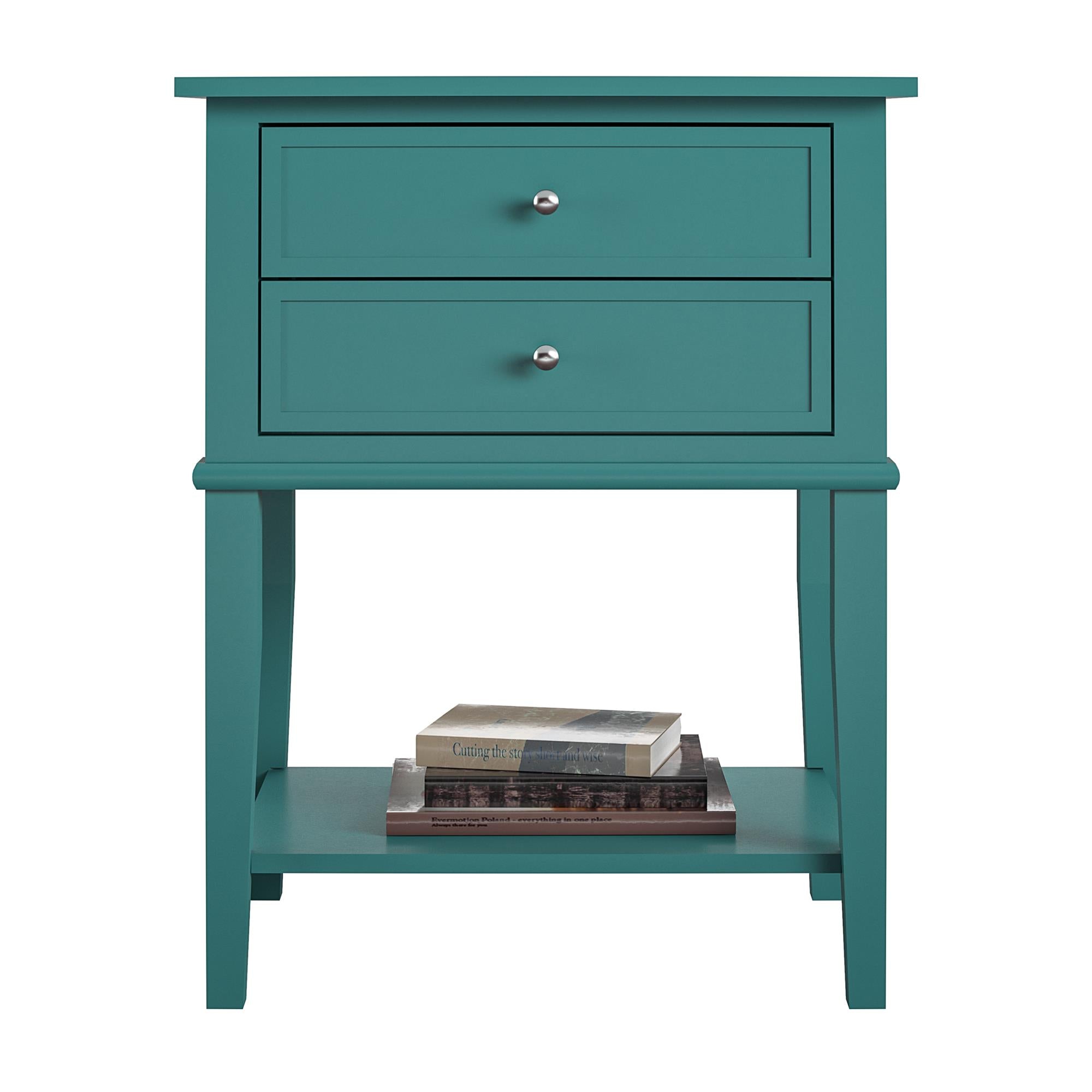 Ameriwood Home Franklin Accent Table with 2 Drawers - Emerald Green