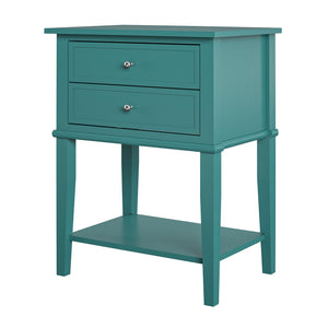 Ameriwood Home Franklin Accent Table with 2 Drawers - Emerald Green