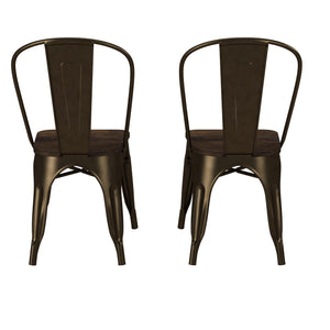 DHP Fusion Stackable Dining Chairs, Set of 2 - Bronze