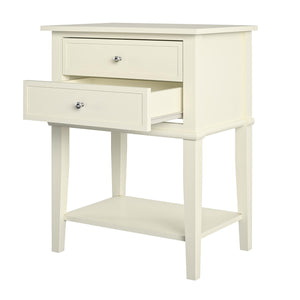 Ameriwood Home Franklin Accent Table with 2 Drawers - White
