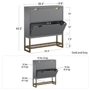 CosmoLiving Brielle Entryway Shoe Storage - Graphite Grey
