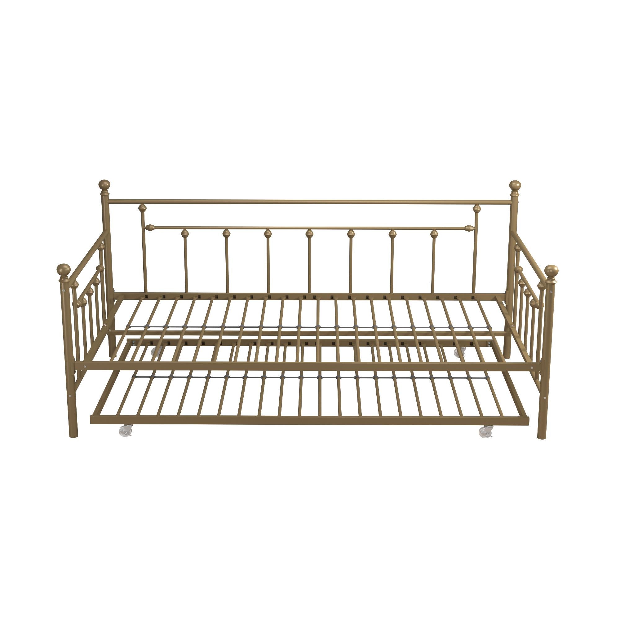 DHP Manila Metal Daybed with Trundle - Gold - Twin