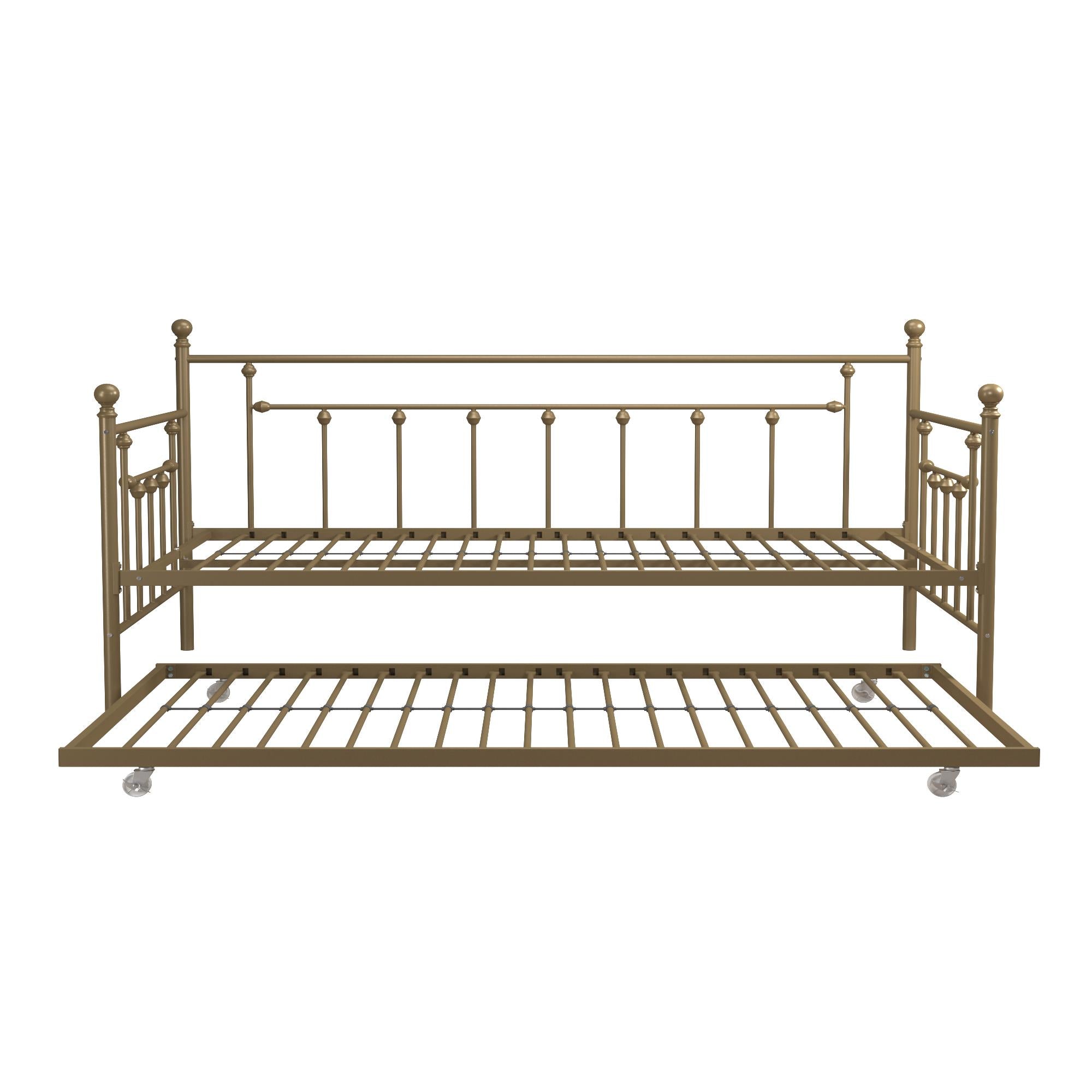 DHP Manila Metal Daybed with Trundle - Gold - Twin
