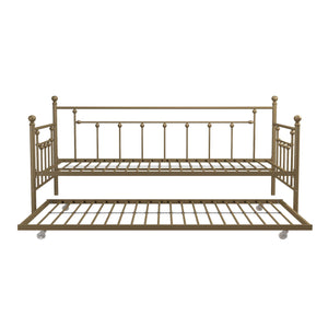 DHP Manila Metal Daybed with Trundle - Gold - Twin