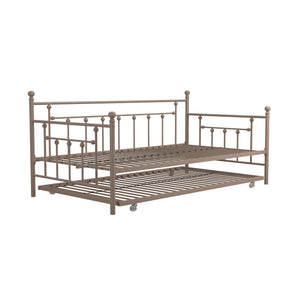 DHP Manila Metal Daybed with Trundle - Millennial Pink - Twin